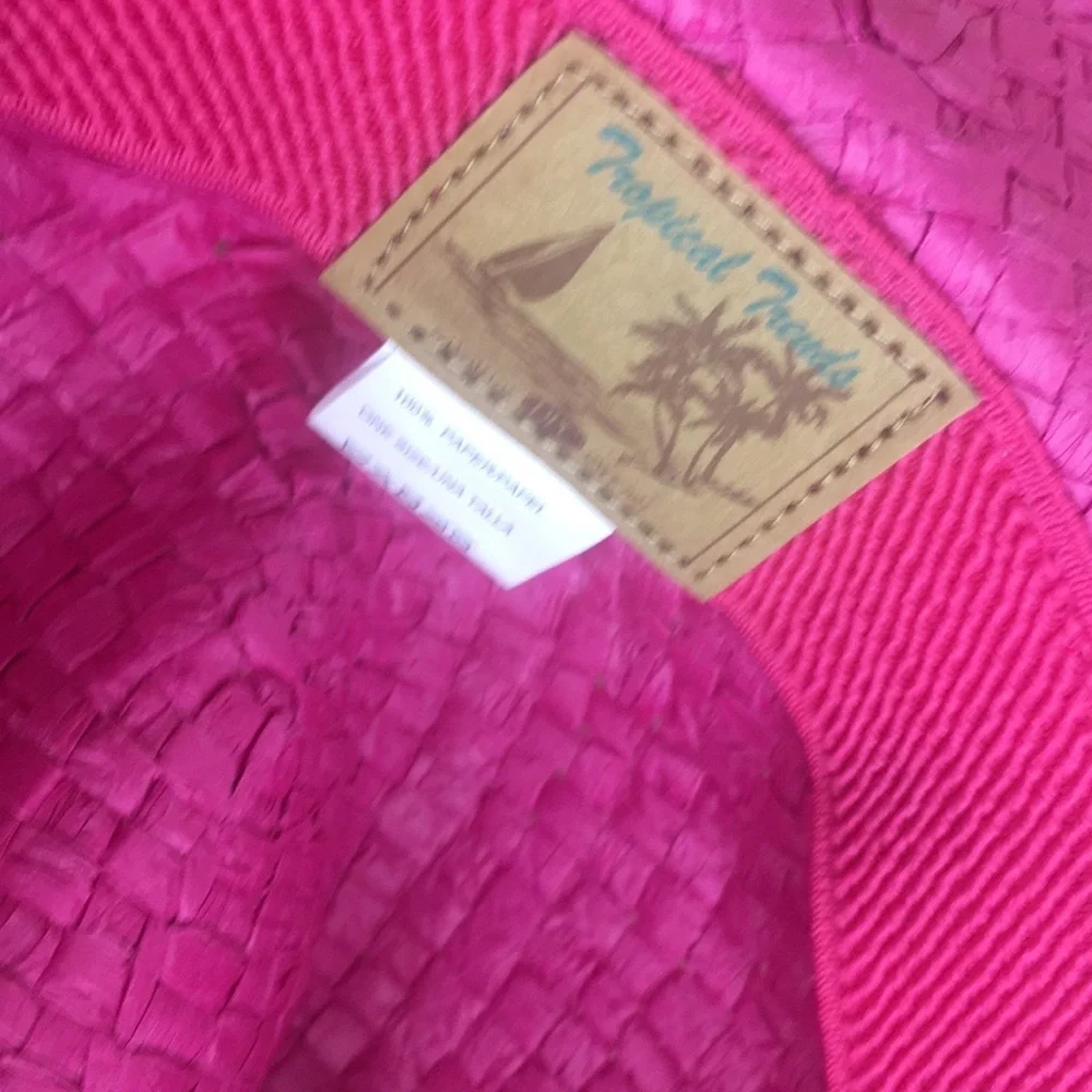 Vintage Tropical Trends Hot Pink Straw Cowboy Hat